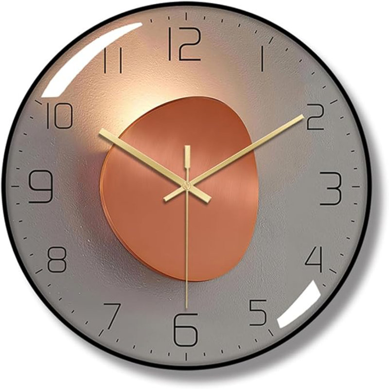 Horloge murale ergocar, horloge murale Art déco, horloge murale moderne en métal silencieuse, convenant au salon, à la chambre à coucher, au bureau et à la salle d'étude