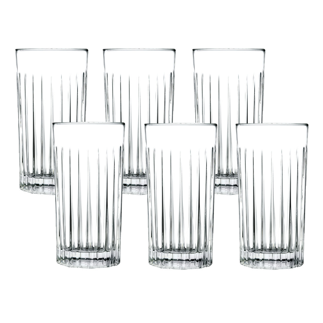 Timeless 14oz. Crystal Highball Glass Set (Set of 6) Lorren Home Trends