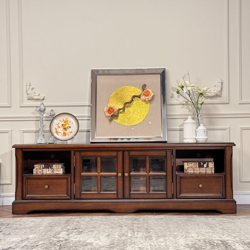 Meuble télé rétro brun, H 22,24 po x L 70,87 po x l 18,9 po