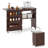 Foldable Sewing Cabinet With Charging Station And Lockable Casters, Expandable Sewing Desk For Home Office, Brown-125313274