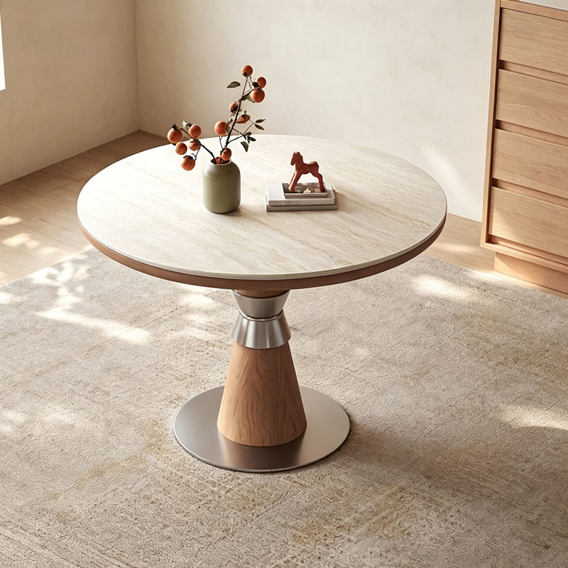 Table vintage en pierre frittée en forme de sablier, H 29,5 po x l 43,3 po x P 43,3 po