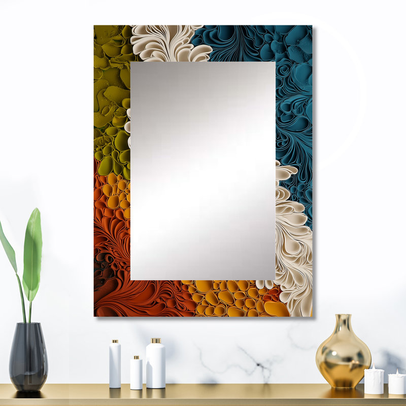 Biomorphism Earth Rhythm In Chaos II - Miroir d'abstraction lyrique, miroir mural décoratif moderne, impression d'art en métal