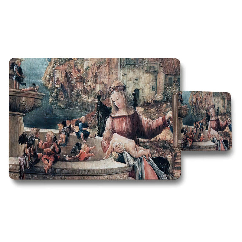 Vintage Print Placemats And Coasters Set For Dining Table