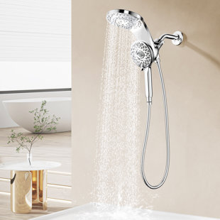 Pomme de douche magnétique double avec 9 réglages de jet