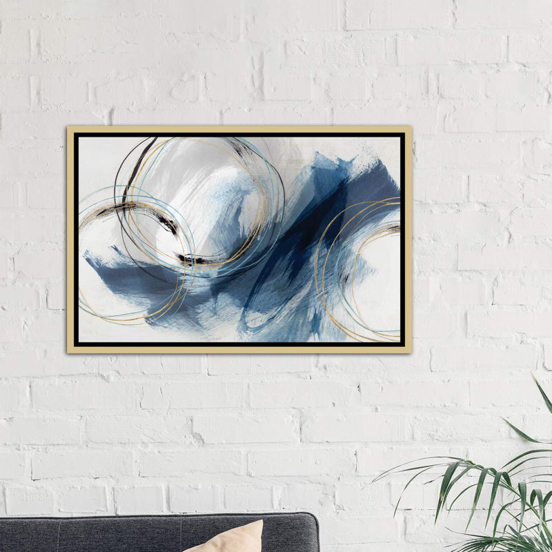 «Detour» par Isabelle Z, impression, H 32 po x l 48 po, Toile avec cadre flottant, Noir patiné
