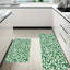 Tapis de cuisine Minimalist Leaf pour salle de lavage, paquet de 2, vert et blanc
