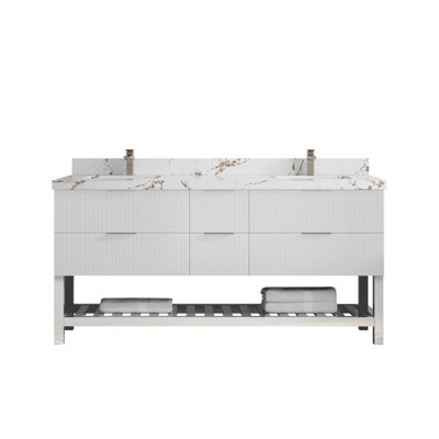 Catalina 72'' Double Bathroom Vanity with Quartz Top