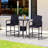 Rattan Wicker Bar Set For 3 PCS With Ice Buckets, Patio Furniture With 1 Bar Table And 2 Bar Stools