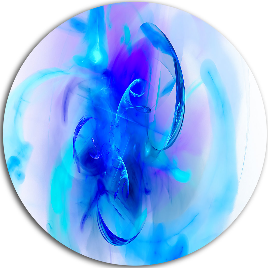 'Fractal Blue 3D Wallpaper Art' Graphic Art Print on Metal Design Art 