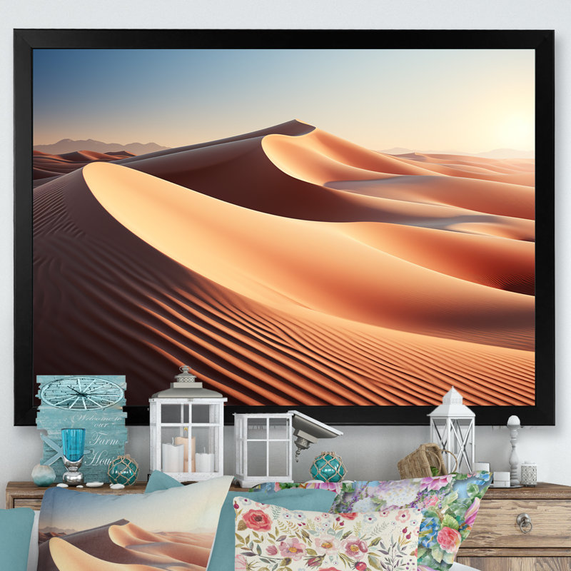 «Desert Sand Bliss I» sur toile, Cadre simple noir, H 24 po x l 32 po x P 1 po