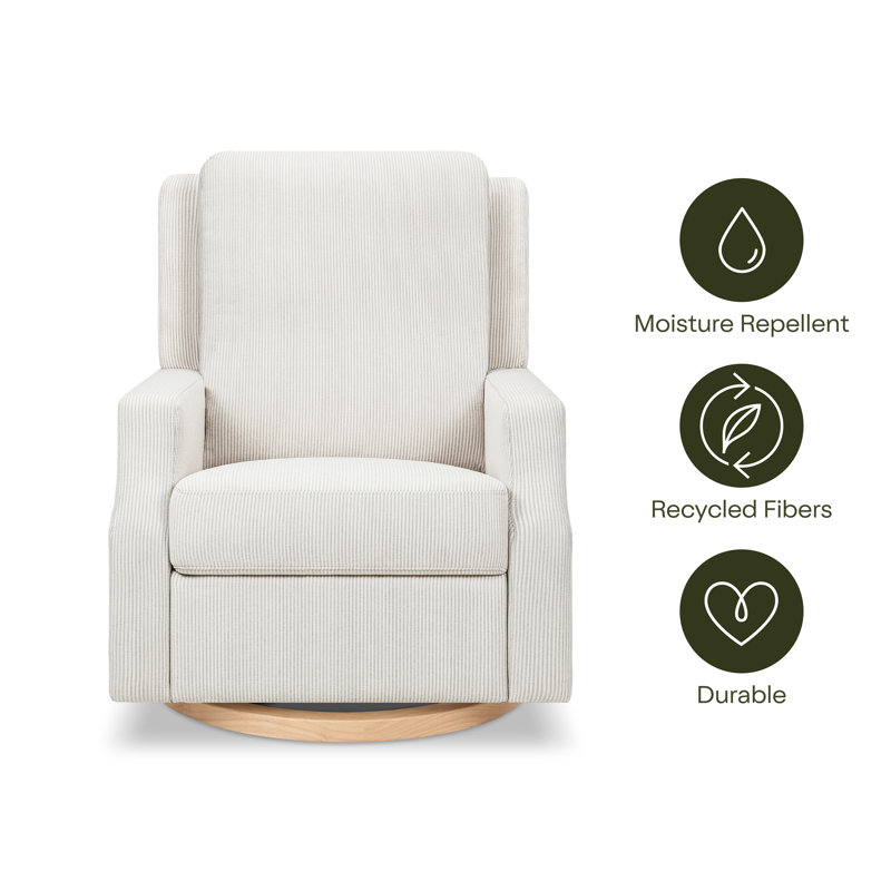 Crewe Recliner and Swivel Glider, Beige Polyester Blend
