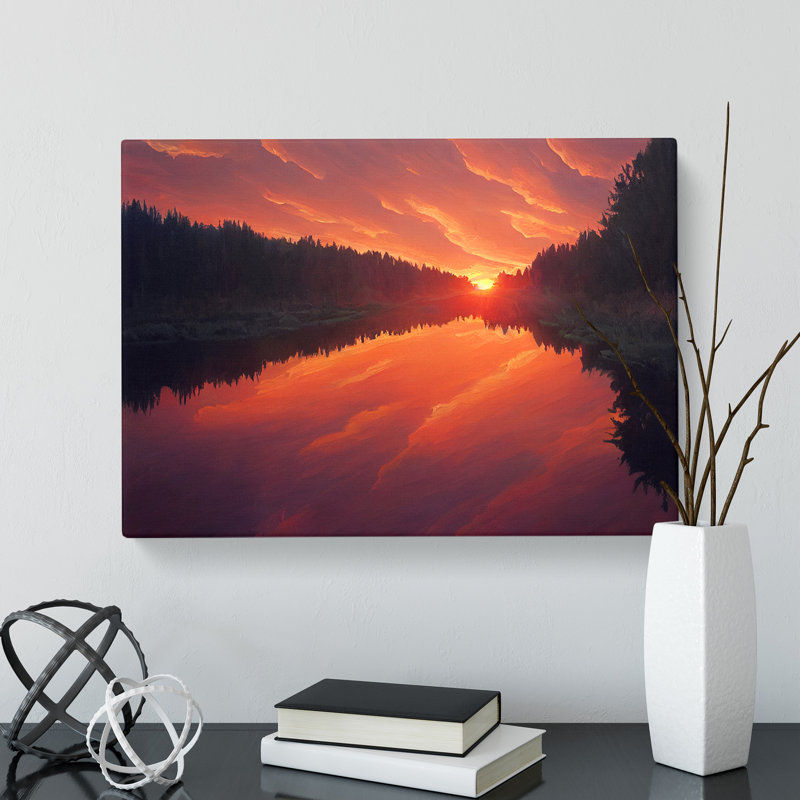 Spring Forest Sunset - Wrapped Canvas