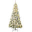 Décoration de Noël d'arbre de Noël artificielle haute 7,5 pi avec 1188 branches floquées par la neige, 500 lumières DEL chaudes, ouverture automatique