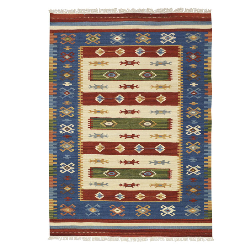 Southwestern Wool Hand Woven Area Rug, Rectangle 125 x 185cm