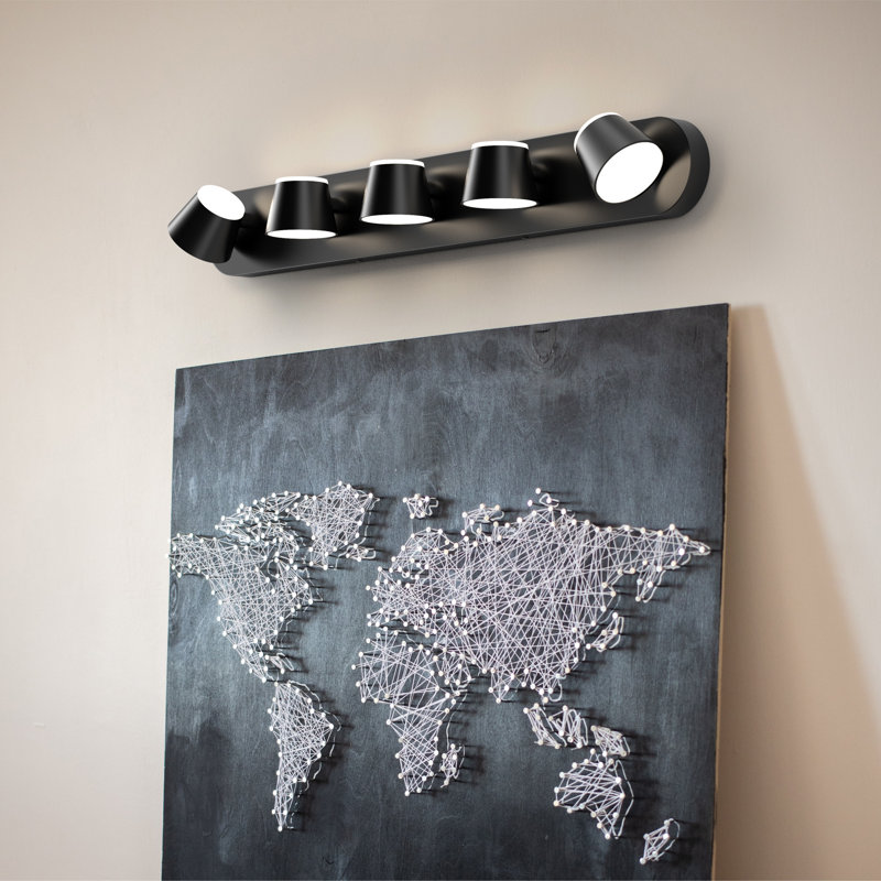Luminaires de salle de bain à DEL Boze, Noir mat, 5