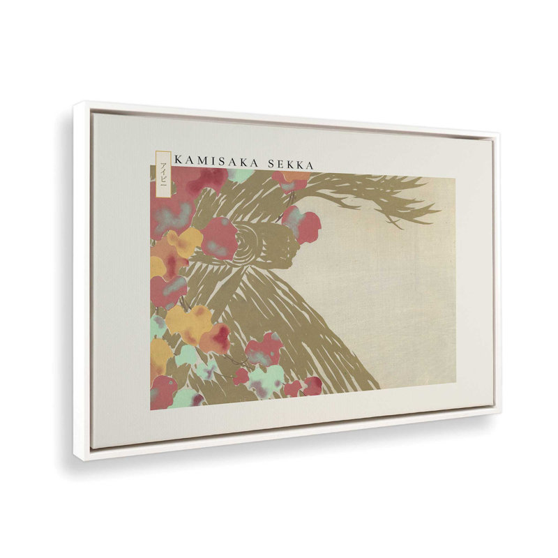 Ivy By Kamisaka Sekka, 12.75" H x 18.75" W, Opaque White, Floater Frame