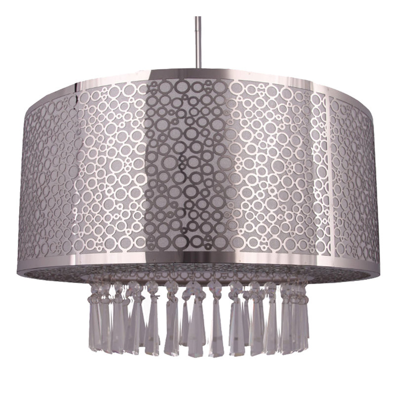 Willem 3 - Light Drum Chandelier, Chrome, 39" H x 20" W x 12" D