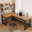 Bureau de direction brun en bois massif en forme de L-1905966065-1905966075