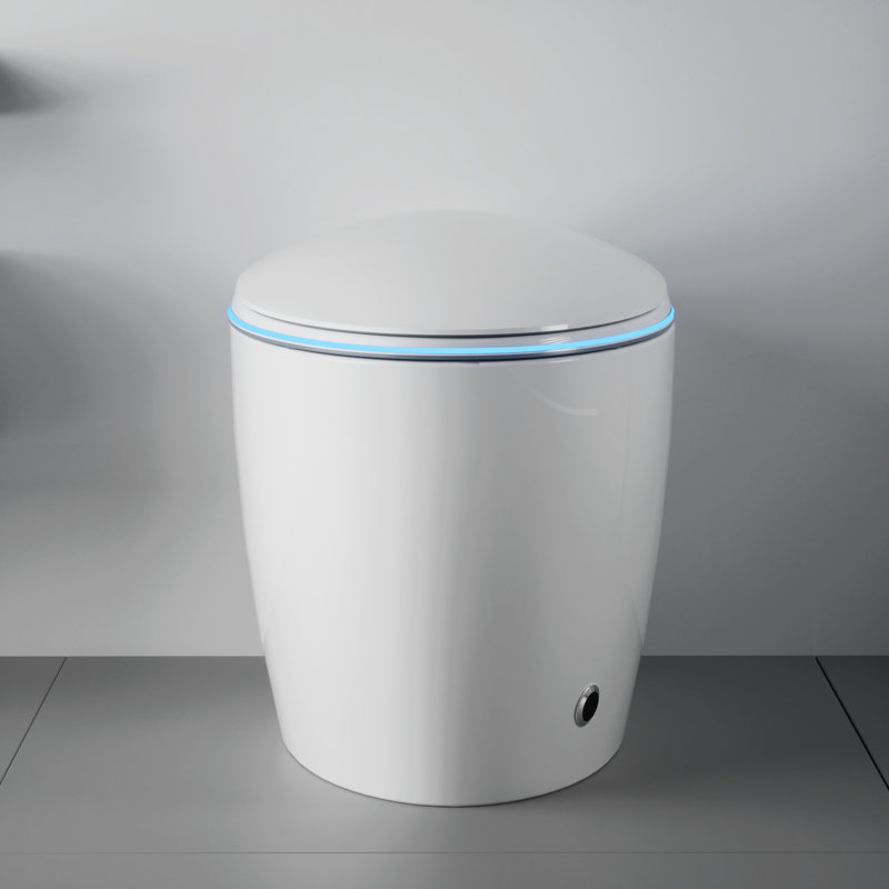 Toilette intelligente avec fonction bidet, couvercle à ouverture / fermeture automatique, capteur de pied, modes de lavage multiples, eau chaude, intégration essentielle dans la salle de bain, chasse d'eau puissante, mise à niveau