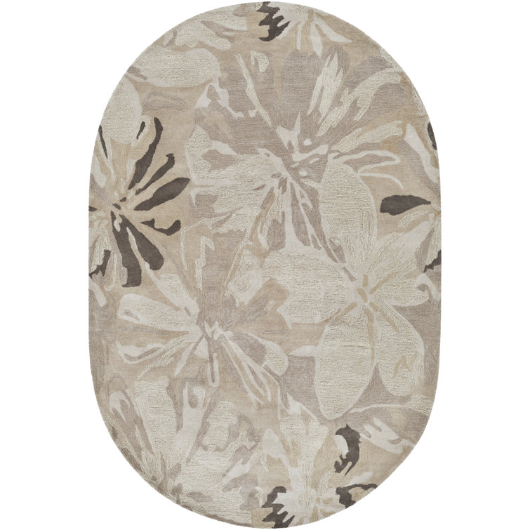 Elsberry Oriental Hand-Tufted Wool Light Gray Area Rug