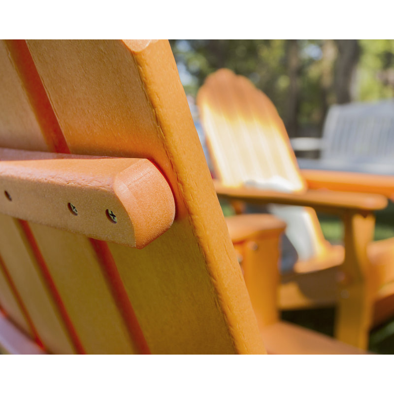 POLYWOOD Classic Oversized Adirondack 5-Piece Casual Set, Tangerine