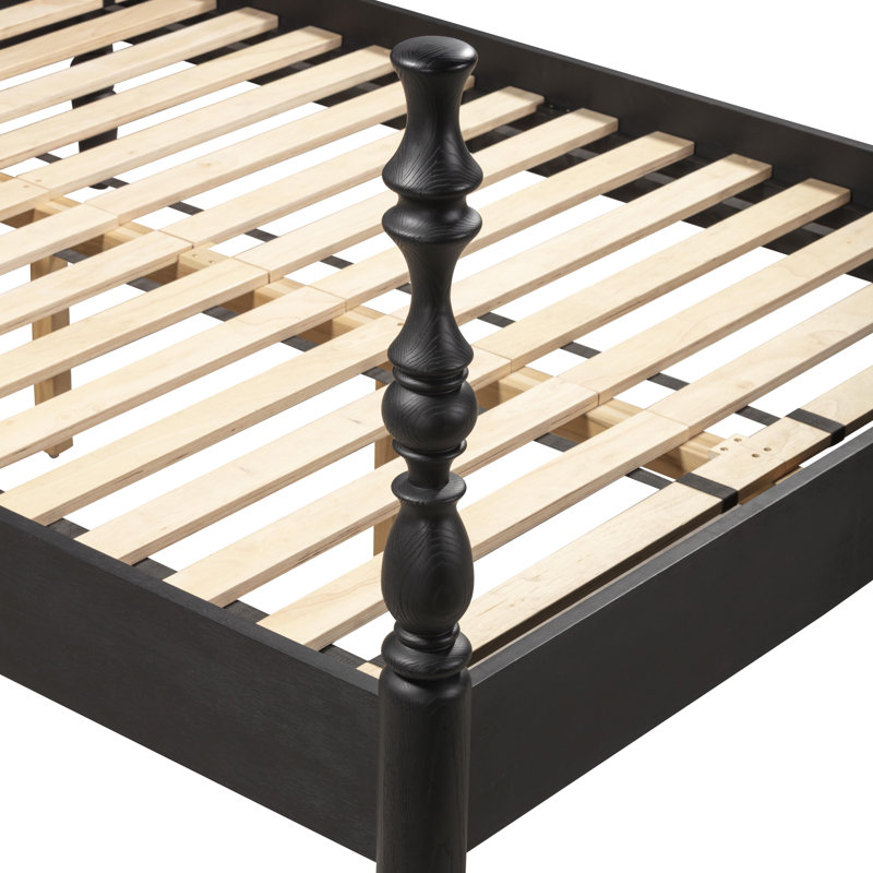 Rosalie Black Ash Queen Bed, Black, Queen