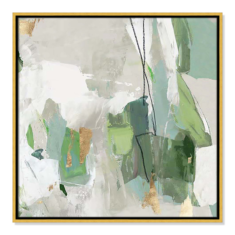 «Enchanted Emerald II» par Tom Reeves, H 25,5 po x l 25,5 po x P 2 po, Cadre flottant doré