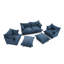 Ensemble de canapé modulaire rembourré en chenille bleu marine de 6 pièces - Mobilier de salon moelleux à coussin de nuages, aménagement personnalisable pour des salons confortables-1547737332