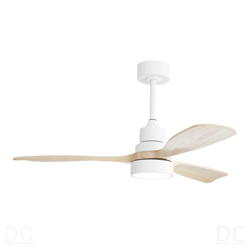 Ventilateur de plafond en bois massif 48 pouces avec moteur à courant continu réversible à intensité variable 6 vitesses