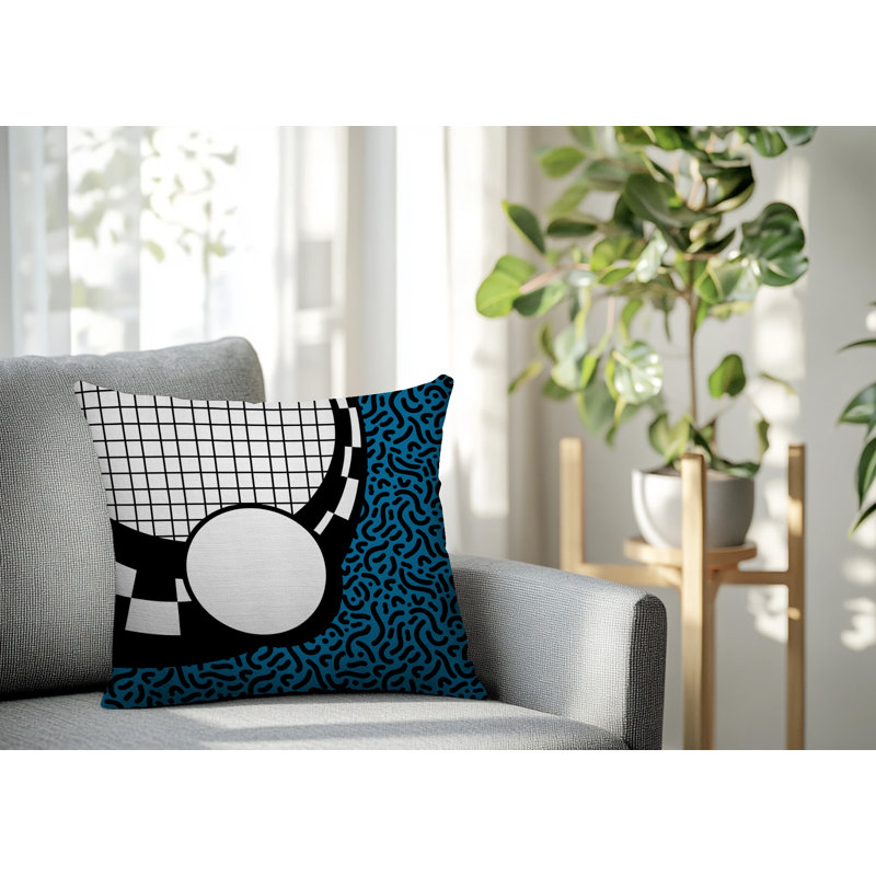 Oreiller carré réversible Dotrix, Carré 18 po, Turquoise