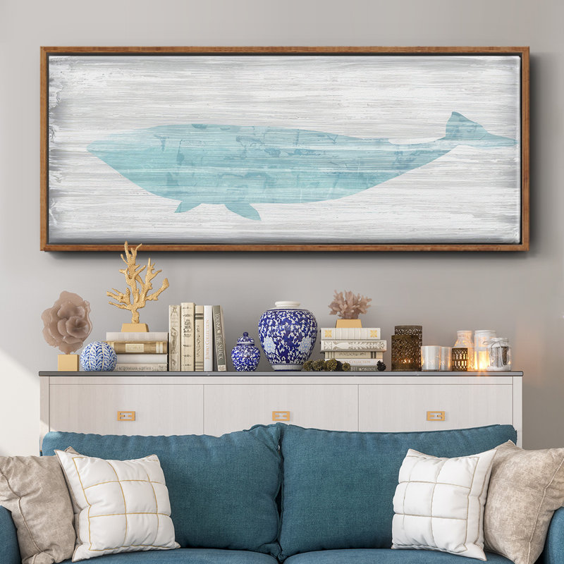 Baleine IV - toile encadrée, H 20 po x l 50 po