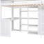 Lit mezzanine simple avec tablettes de différentes tailles, lit en bois blanc, blanc, rangement pour la commode-760571079