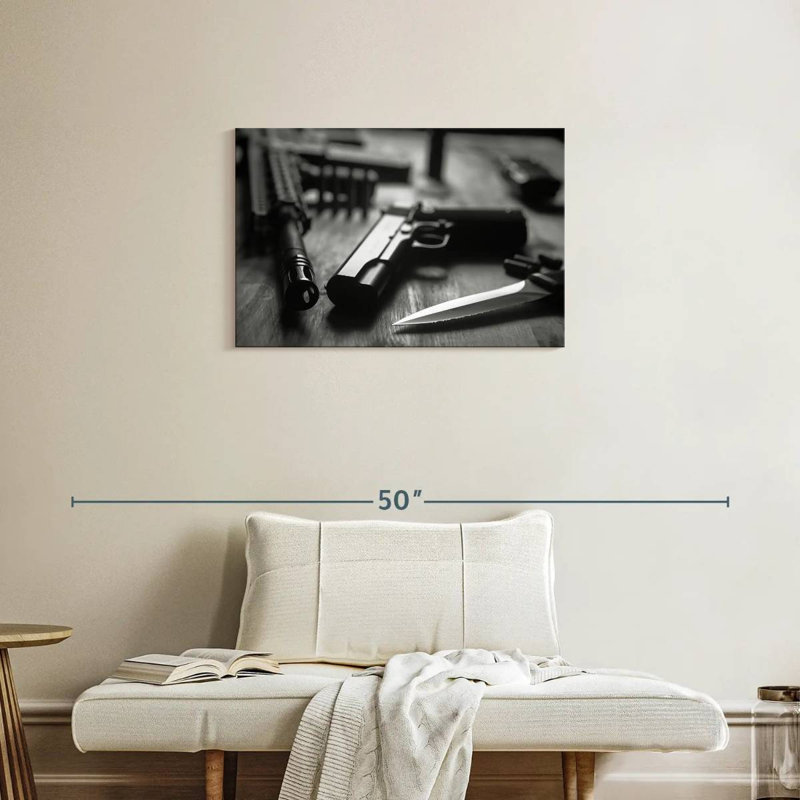 Armes et couteau, H 20 po x l 30 po