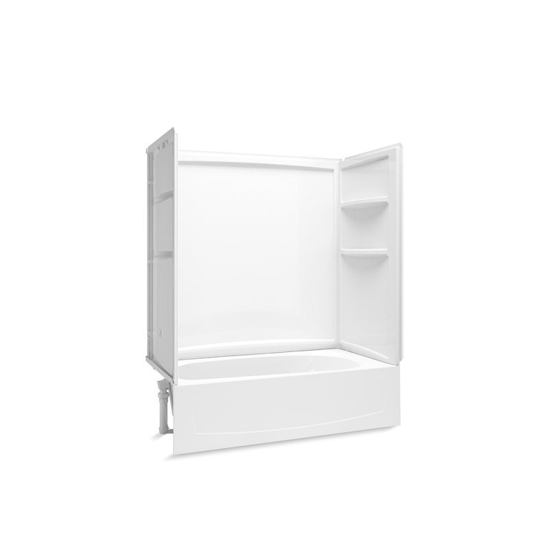 Performa 2 60 In. X 29 In. Vikrell Bath/Shower With Aging In Place Backerboards With Left Drain