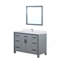 Meuble-lavabo gris foncé 48 po X P 22 po P, comptoir en marbre de culture, ensemble de robinet et robinet de 34 po Miroir