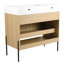 Meuble-lavabo 36 po avec lavabo en résine et structure d'armoire - Chêne moderne avec conception pratique