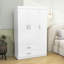 Armoire en bois à 3 portes avec 2 tiroirs et tablettes Borkovice-1844493685