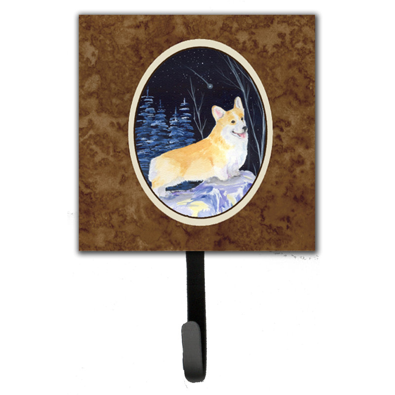 Porte-laisse corgi starry night et crochet mural