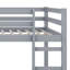 Lit mezzanine double avec échelle et garde-corps, cadre de lit bas avec espace de rangement, cadre de lit mezzanine en bois d'hévéa pour enfants adolescents-47599196
