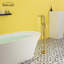 Robinet de baignoire à une poignée et fixation au sol avec douche à main-71368097