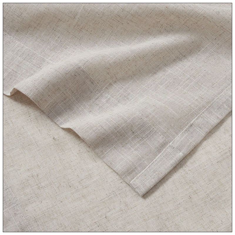 Natural Linen Blend Light Filtering Curtain Panel Pair