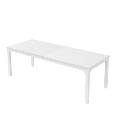46" White Wood and Iron Dining Table