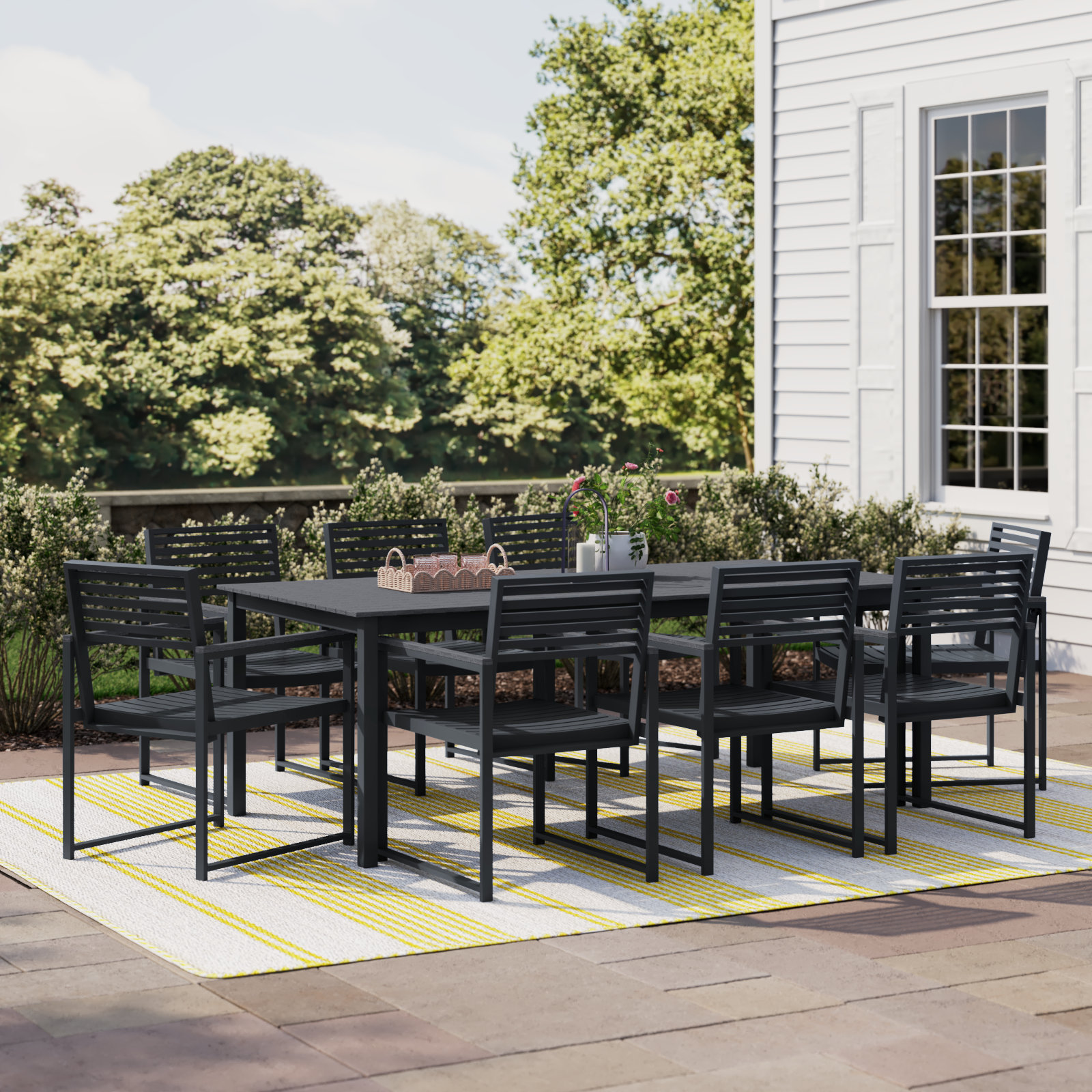Townsend 41" Patio Dining Set, Gray/Dark Gray