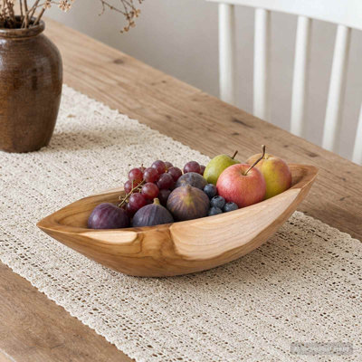 Brambly Cottage Solid Wood Stainless Steel Fruit Bowl