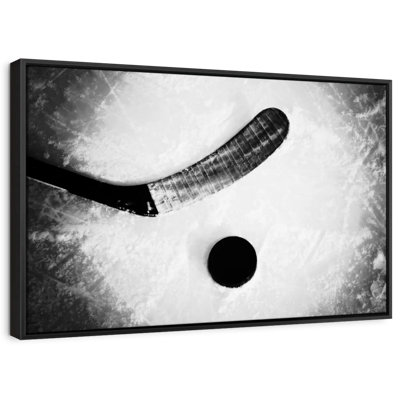 Impression sur toile monochrome hockey