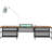 U-Shaped Desk With Shelve And LED Lights-1204267113