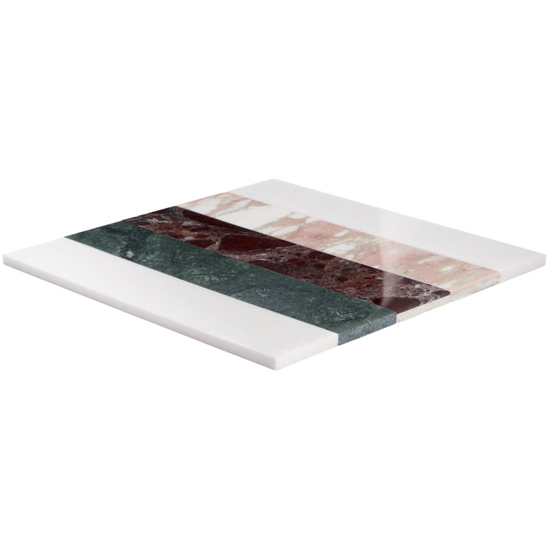 Elizabeth Sutton Curve 2" x 12" Marble Novelty Mosaic Wall & Floor Tile ( 1 sq. ft. / sheet), Passion
