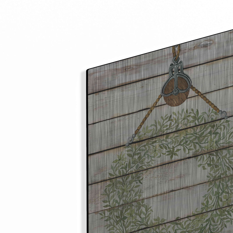 August Grove® «Pully Hanging Wreath» par Cindy Jacobs, art mural en métal, H 16 po x l 12 po