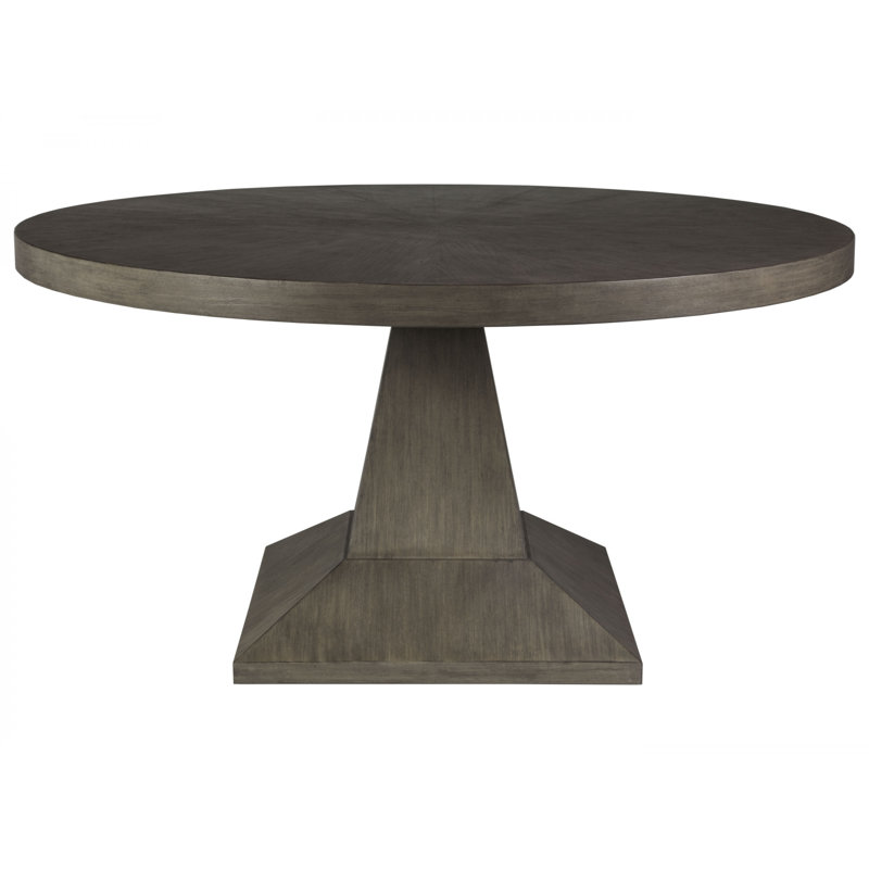 Contemporary Grigio Mahogany Round Dining Table for Six