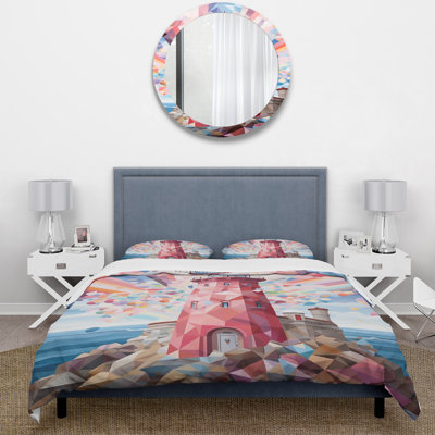 Ensemble de housse de couette Colorful Lighouse Twilight - Coastal Sunset